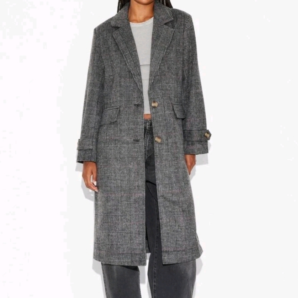 Wild Fable Plaid Longline Coat XL